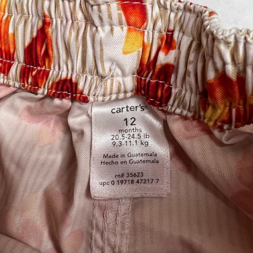 3/$15 Carter’s 12 months elastic waist floral board shorts - Picture 6 of 6